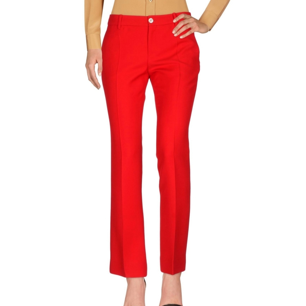 Gucci red wool/silk blend casual pants